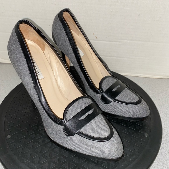 L.K. L K Bennett Grey/ Black Heels Sz 38.5 - Picture 3 of 14